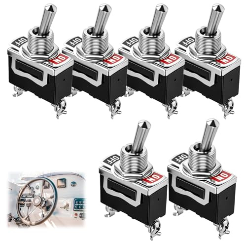 6 PCS Interrupteurs à Bascule Spst On/Off,Interruptor De Palanca Momentáneos,Interrupteurs à Bascule Bipolaires,Impermeables Interruptor Basculante,Interrupteur Con Enclavamiento Momentáneos