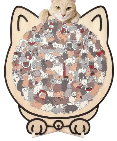 135 Piece Cat Shaped Puzzle, Cat Jigsaw Cat Puzzle
