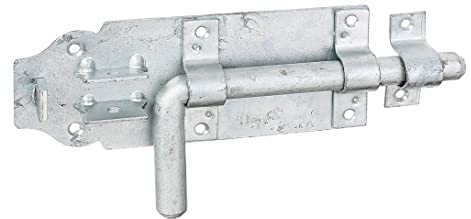 Alberts 124366 Bolzenriegel | mit rundem Griff und befestigter Schlaufe | feuerverzinkt | Platte 180 x 70 mm | Bolzen-Ø 16 mm | Gesamtlänge 230 mm