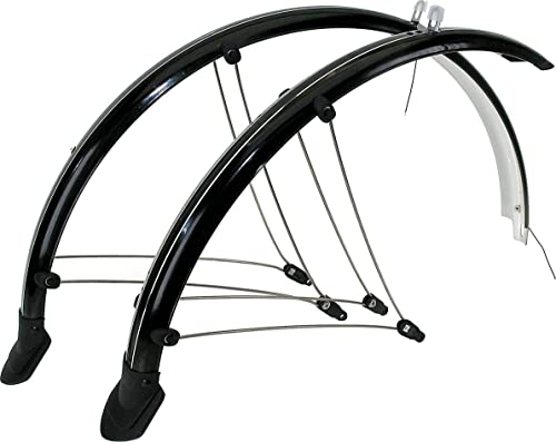 P4B | 20 Zoll Fahrrad Schutzblech Set in Schwarz | 56 mm Breite | Mit elektronischen Kontaktstreifen