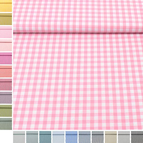 MAGAM-Stoffe Mona Vichy-Karo groß Baumwollstoff Oeko-Tex Meterware 50cm (03. Rosa)