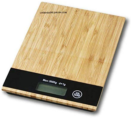 Suinga Küchenwaage Waage, Holz, Kapazität bis zu 5 kg, 1 g, 15,4 x 20,4 cm
