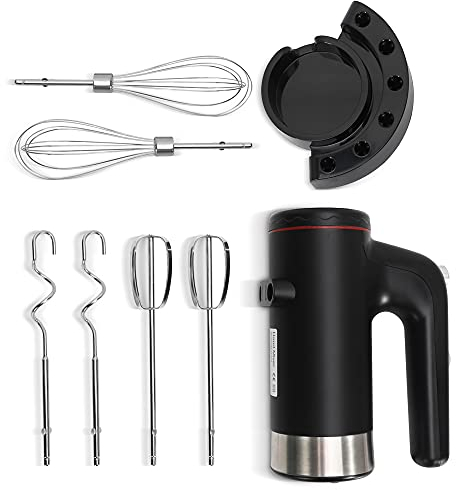 4MOVE - Batidora de Mano Eléctrica de 5 Velocidades Con Batidor y Batidor Para Tarta de Crema - Color Blanco