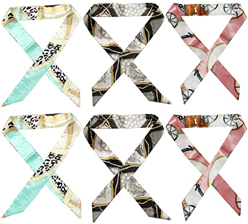 Mdecors Handbag Scarf Silk Purse Scarfs Handbag Handle Wrap Scarf for Purse Handle Hairband Purse Scarf for Women
