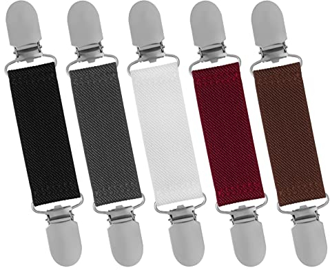 5 Pièces Pince a Cardigan Clips de Robe dos Cordon Elastique Cardigan Collier Clips Vintage Polyester Châle Pull Clip Cardigan Attache Gants Enfant Femmes Hommes Filles Garçons