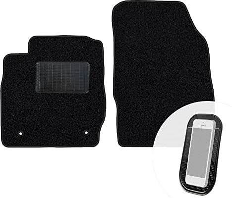 moto-MOLTICO Vorne Fußmatten Auto Velours Autoteppiche Schwarz Automatten Set 2-teilig passend für Ford Fiesta 2011-2017