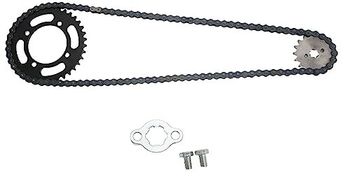 Kit Chaine Dirt,Tbest Kit Chaîne pour Dirt 125,Kit Chaine Dirt 125,Pignon 420 Chaîne 155Mm 37T Avant 420 17T Pignon Arrière Universel pour À Dirt Mini Vélos ATV Go Kart