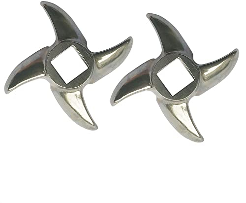 Zetatau 2 pcs Size #12 Chef Meat Grinder Stainless Steel Cutter Knife Blade for Electric or Manual