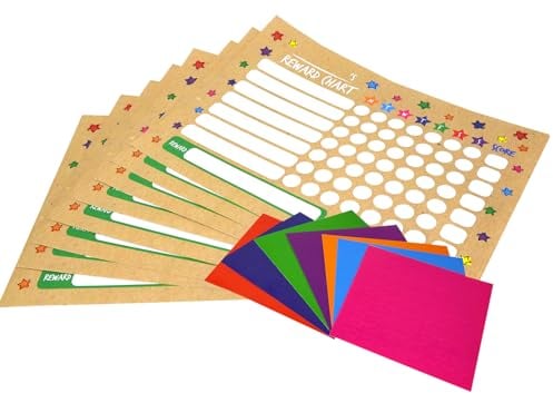 Storm&Lighthouse Reward Chart with Stickers for Children 8 Sheets A4 with 350+ Star Stickers Behaviour Charts for Children and Adults
