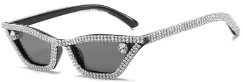 Belachick Sonnenbrille Herren Damen Unisex Frauen Diamant Sonnenbrille Vintage Cat Eye Sonnenbrille Weibliche Kristall Rote Brille Brillen