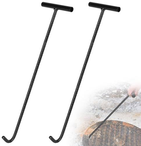 DBREAKS 2pcs Gancho De Tapa De Alcantarilla, 100cm Tapa de Alcantarilla Gancho, Elevador de Tapas de Alcantarilla Elevador de Tapas de Pozos