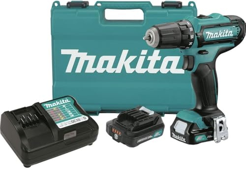 Makita FD05R1-R 12V MAX CXT Lithium-Ion 3/8 in. Cordless Drill Driver Kit with 2 Batteries (2 Ah) (Renewed)