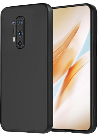 Posdou Hülle für OnePlus 8 Pro Handyhülle, Ultradünne Weich TPU Silikon Telefonhülle Kompatible mit OnePlus 8 Pro, Stoßfest Anti-Scratch Gummi Matt Case Schutzhülle, Schwarz