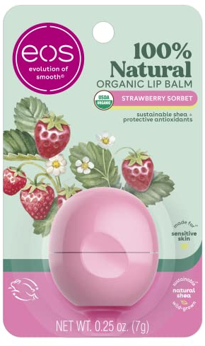 Bálsamo para labios esférico EOS, suave, aroma Strawberry Sorbet