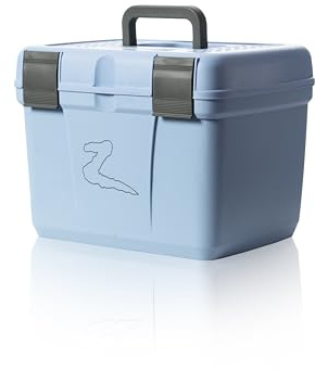 HORZE Smart Grooming Box for Horses, Dogs, Cats with Removable Tray | Non-Slip, Crack Resistant | 16 x 12 x 12 - Baby Light Blue - One Size