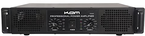 Kam KXR2000 200W Stereo Power Amplifier - Professional Grade, 2U Rack Mountable with Forced-Air Cooling and Versatile Connectivity