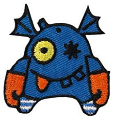 Mono-Quick GmbH Applikationen - Kids and Hits - aufbügelbar Monster ca. 3,0x4,0 cm blau/orange