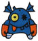 Mono-Quick GmbH Applikationen - Kids and Hits - aufbügelbar Monster ca. 3,0x4,0 cm blau/orange