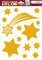 HERMA 15109 Fensterbilder Weihnachten Sterne Sternschnuppe Gold, 14 Stück, selbstklebend, Kinder Fensteraufkleber, ablösbare Winter Fenstersticker, Glitzer Fensterfolie für Kinderzimmer Weihnachtsdeko