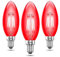 Bonlux E14 LED Kerze Birne SES Rot Glühfaden 4W Kleine Edison Screw Antike Kerze-Glühbirnen Ersatz zu 40W Glühlampe (3 Stück)