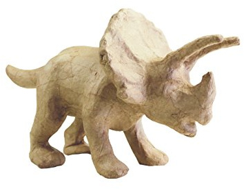 Décopatch SA181O Träger S aus Pappmaché, Triceratops, 29 x 12 x 15.5 cm, zum Verzieren, Kartonbraun