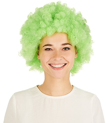dressforfun Afro Perücke | Clown Hippie Popstar 80er 70er Jahre Karneval Fasching Clownperücke (Grün | Nr. 300716)