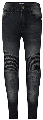 A2Z 4 Kids Boys Ripped Knee Stretch - Boys Jeans J501 Black 9-10