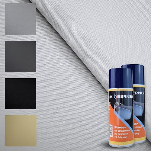 TENDAGGIMANIA Ciel de Toit Voiture Nid d'abeille Kit Tissu + Colle Spray, Ciel Toit Auto Couleur Glace 1450 -Taille 3 MT X 1,5 MT + 2 Colle