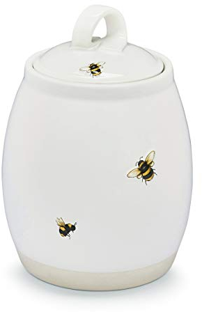 Cooksmart British Designed Biscuit Jar | Ceramic Biscuit Barrel for All Modern Kitchens | Large Biscuit Tin With Airtight Lid - Bumble Bee