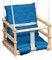 Skyline Balancoire Enfant Exterieur Jardin en Bois Accessoire Interieur Tissu Siege Fait Main Balançoire pour Bébé Interieur Corde 3 in 1 Naturel/Rouge