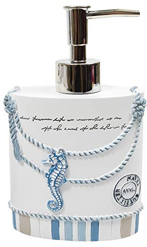Sweet Home Collection Badezimmer-Accessoires-Sets, einzigartige Kollektionen, modern, klassisch Dekorative schöne Designs Baddekoration, Harz, Strandleben, Lotion Pump/Soap Dispenser