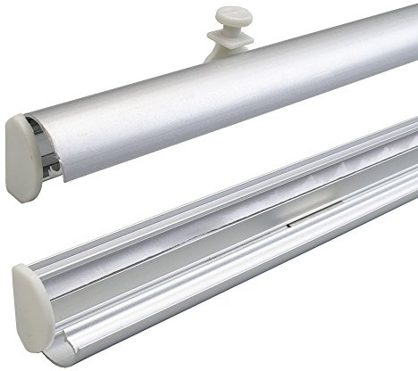 JalousieCrew 1 Stück Klappbarer Paneelwagen für Flächenvorhang Farbe Silber grau - Länge 60 cm - für Gardinen Schienen mit 6 mm Laufkanal
