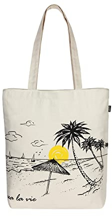 Eco Right Aesthetic Canvas Tote Bag for Women: Spacious, Zippered Closure, Reusable, Ideal for Beach, Shopping, Travel, School, Groceries - Cute & Eco-Friendly Gift for Girls, Teachers, Mothers
