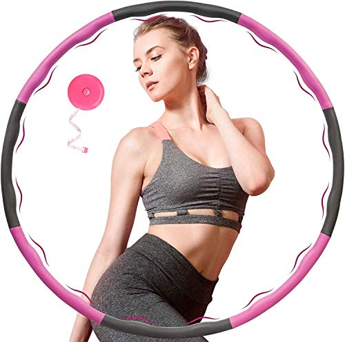 Hula Hoop Reifen, Fitness Hula Hoop für Erwachsene & Kinder zur Gewichtsabnahme und Massage EIN 6-8-Teiliger Abnehmbarer Hula-Hoop-Reifen für Training