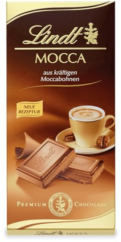 Lindt Schokolade Mocca | 100 g Tafel | Vollmilch-Schokolade mit kräftigen Moccabohnen| Schokoladentafel | Schokoladengeschenk , 100g (1er Pack)