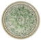 Lote de 6 platos de postre amarillo de 20 cm, de porcelana verde
