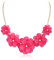 EVER FAITH Collier Femme Argent Collier Fleur Floral Été Plage Sautoirs Colliers pour Femmes Filles Rose Ton d'or
