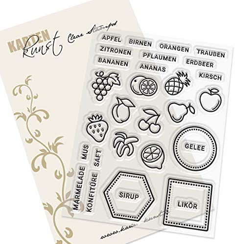 Karten-Kunst Clear Stamps KK-0219 Stempel Mini Frames Obst Silikonstempel