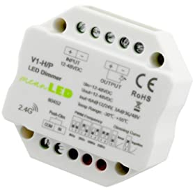 V1-H 1-Kanal Funk Dimmer 12-48V DC 6-3A Funkfrequenz 2,4 GHz Push-DIM Funktion für einfarbige Leuchtmittel