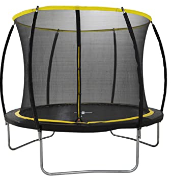 Dunlop Trampolin 6FT - 183 x 50 cm - Gartentrampolin mit Sicherheitsnetz 200 cm - Kindertrampolin - Max. 80 KG - Schwarz/Gelb
