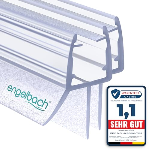 Engelbach® Guarnizione Doccia Sottoporta 2x 80cm - Per porte in vetro 5-8 mm - Profilo in gomma extra spesso - Impermeabile e facile da installare