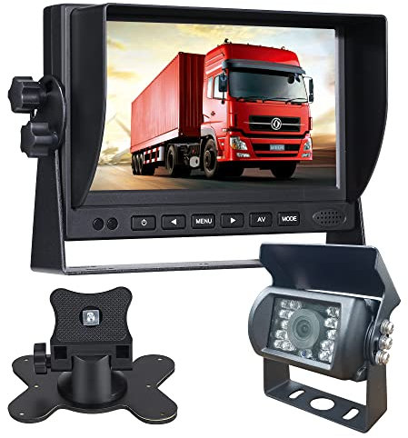 DDKUS Reversing Kamera Kit für Vans, Rückansicht Backup Kamera, 7 Zoll 1080P AHD Aktualisierte IPS Bildschirm Monitor Touch Key Screen 170° Weitwinkelrückkamera Nachtsicht, IP69 wasserdichte
