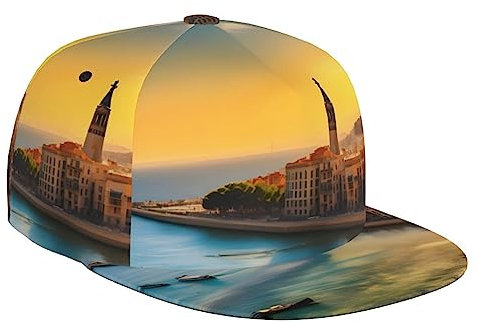 Berretto da baseball Sunset in Barcelona, assorbe il sudore e traspirante, regolazione libera della circonferenza del cappello, protezione solare per tutte le stagioni, adatto per uomini e donne,