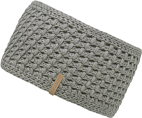 CHILLOUTS Cleo Headband - breites Winterstirnband mit Fleecefutter- Wollanteil - warmes Stirnband in grau für Damen