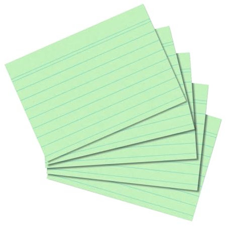 Papiertiger 100 Karteikarten (DIN A7, grün, liniert, 1)