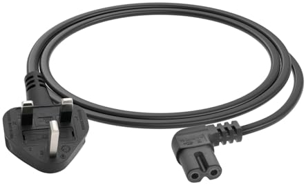 FIRMERST 1 Metre UK Figure of 8 Power Cable IEC320 C7 to BS 1363,Black