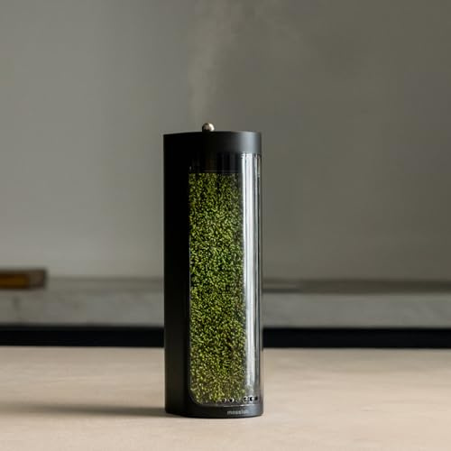 Mosslab Moss Air Humidifier for Live Mosses, Natural Air Enhancement, Terrarium Mode, Portable and Whisper Quiet, 320ml Tank (Black)