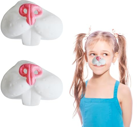 XNHIU 2 Stück Ostern Hasen Nase Zubehör Häschen Tier Kostüm Neuheit Hasen Nase für Ostern Halloween Party Verkleidung
