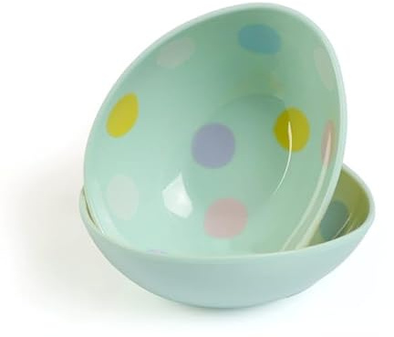 Swan Household Set Of 2 Happy Easter Decoration Melamine Egg Shaped Bowl (Blue)