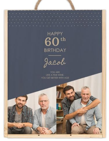 Wanapix | Cassetta in Legno per Vino Personalizzata | per Bottiglie Triple | Scatola Vino Legno (non inclusIe) | Coperchio Scorrevole | 29x38x10 cm | Compleanno